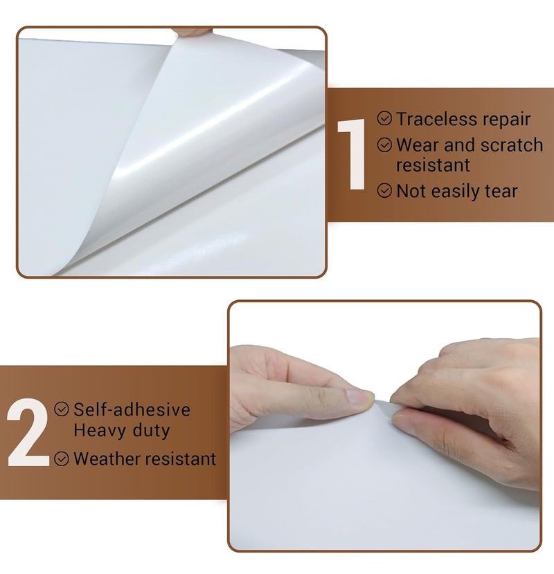 Buffsiss Vinyl Siding Repair Kit - Self-Adhesive PVC Vinyl Tape for Mobile Home Skirting, House Fence Parts, Wall Holes (10 Patches) - Image 5